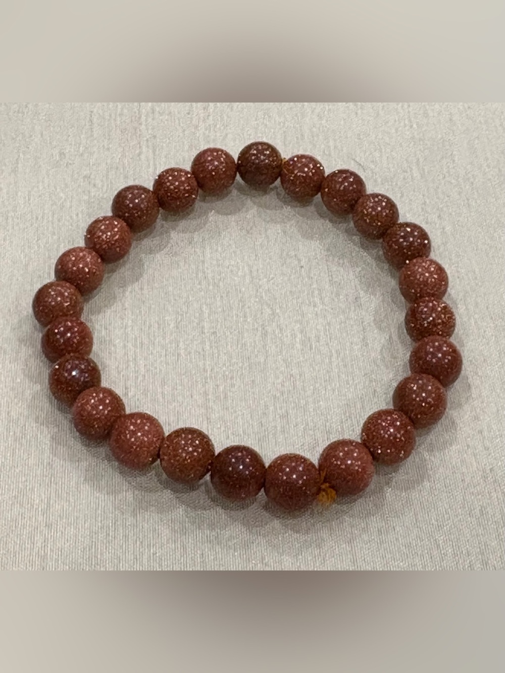 ✨ Stunning Red-Brown Goldstone Beaded Stretch Bracelet ✨